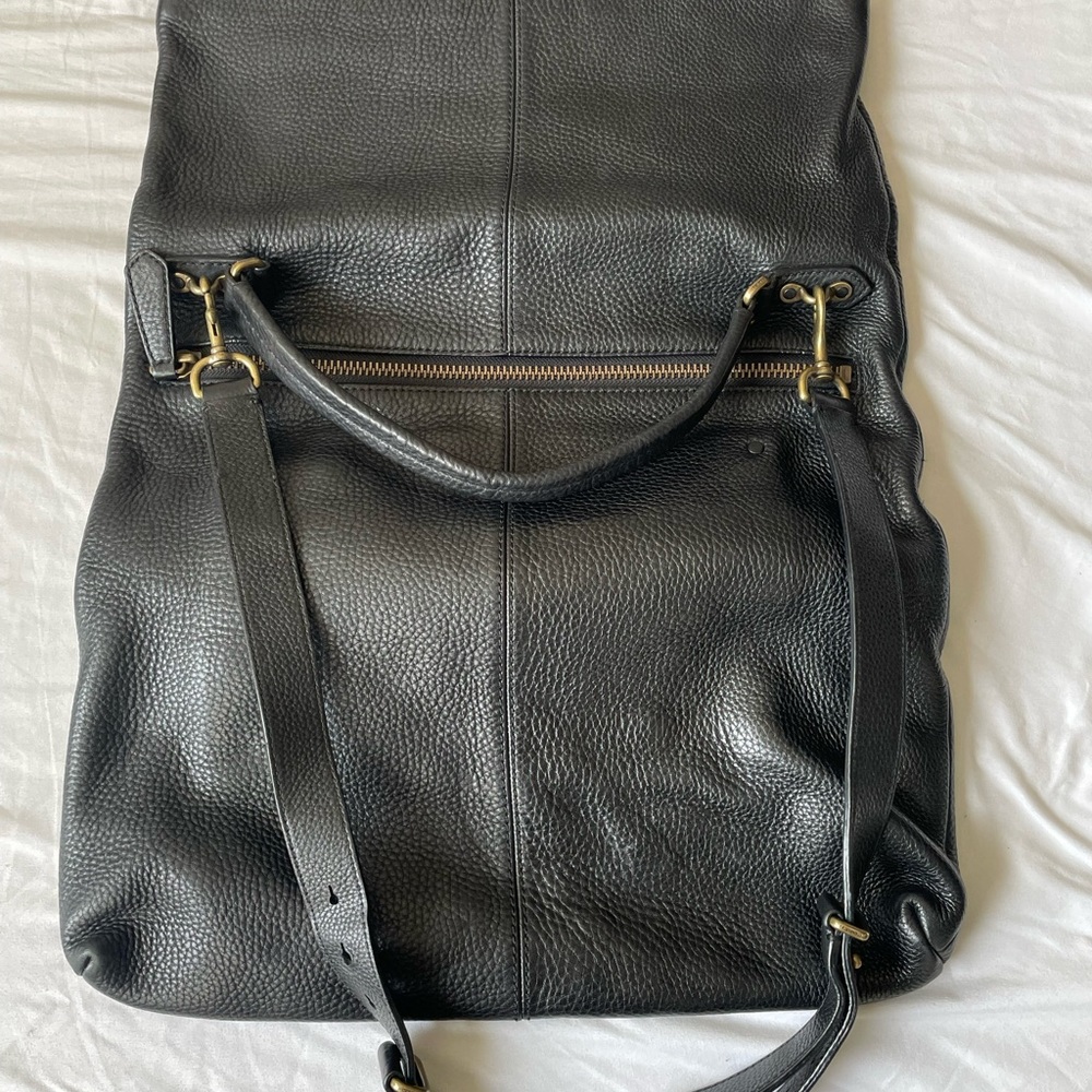Black pebble leather coach messenger bag. - Picture 2 of 6